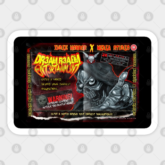 Dr3am R3a£m €nt Indie Horror Banner Sticker by DR3AM R3A£M STUDIOS